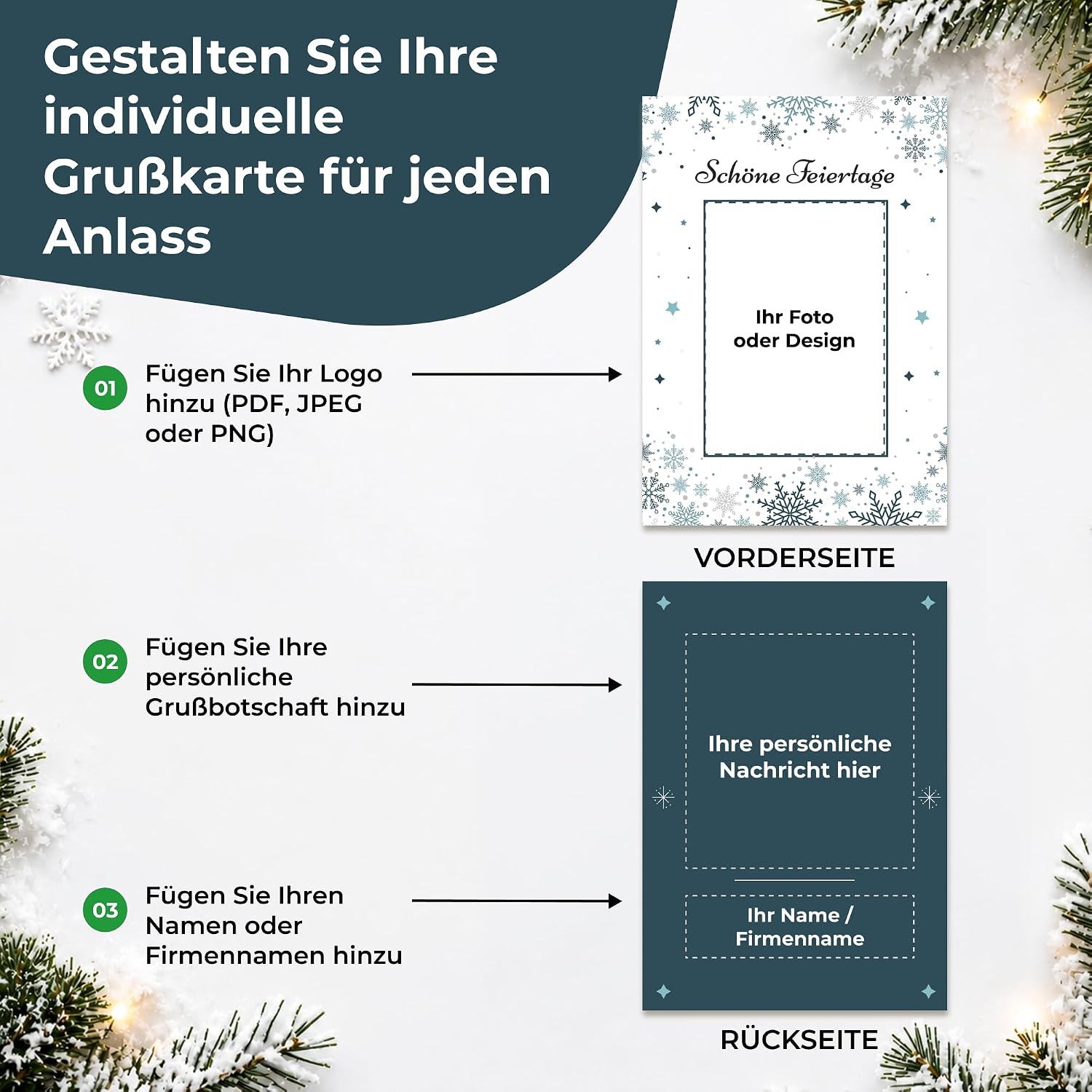 Cimpress 20 x A6 Tall Holiday Cards - Photo, Logo & Text – Bild 2