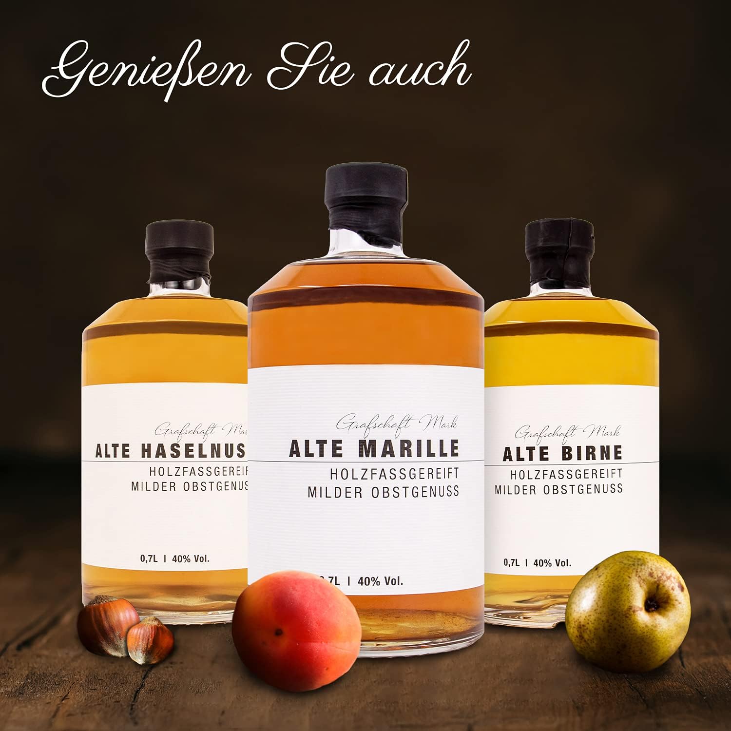 Grafschaft Mark Alte Marille Apricot Schnapps, 1 x 0.7 L, 40% Vol. Alcohol, Mild Fruit Brandy, Matured in Wooden Barrels, with Full Fruity Aroma of Apricots, High-Quality Fruit Pulp – Bild 7