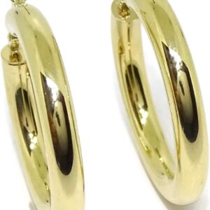 18ct Yellow Gold Wide Hoop Earrings - 4mm Thick and 2.8cm OD - 3.5g 18ct Gold