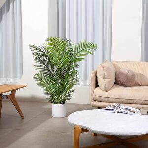 Kazeila Artificial Plants Large 120 cm Artificial Palm Tree Plants Fake Plants Plastic Artificial Palm Plant Decoration for Home Living Room Bedroom (1 Pack)