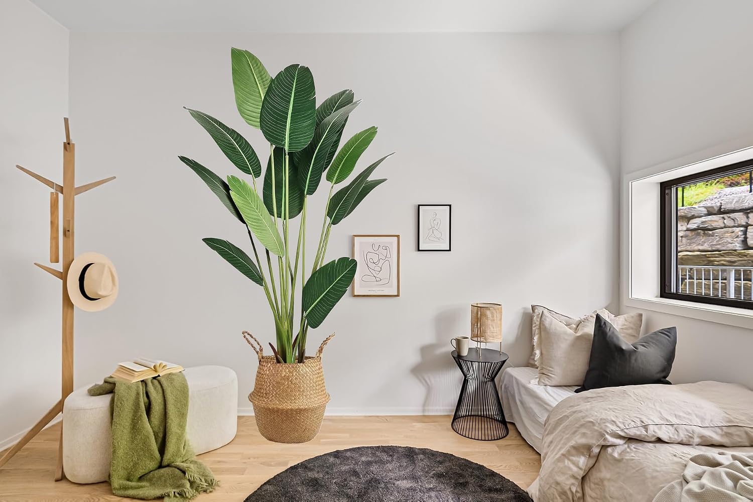 MichaelNoll Artificial Plant, Artificial Tree, Artificial Plant, Decorative Banana Plant in Black Pot, Large and Very Realistic, Green (80 cm) – Bild 2