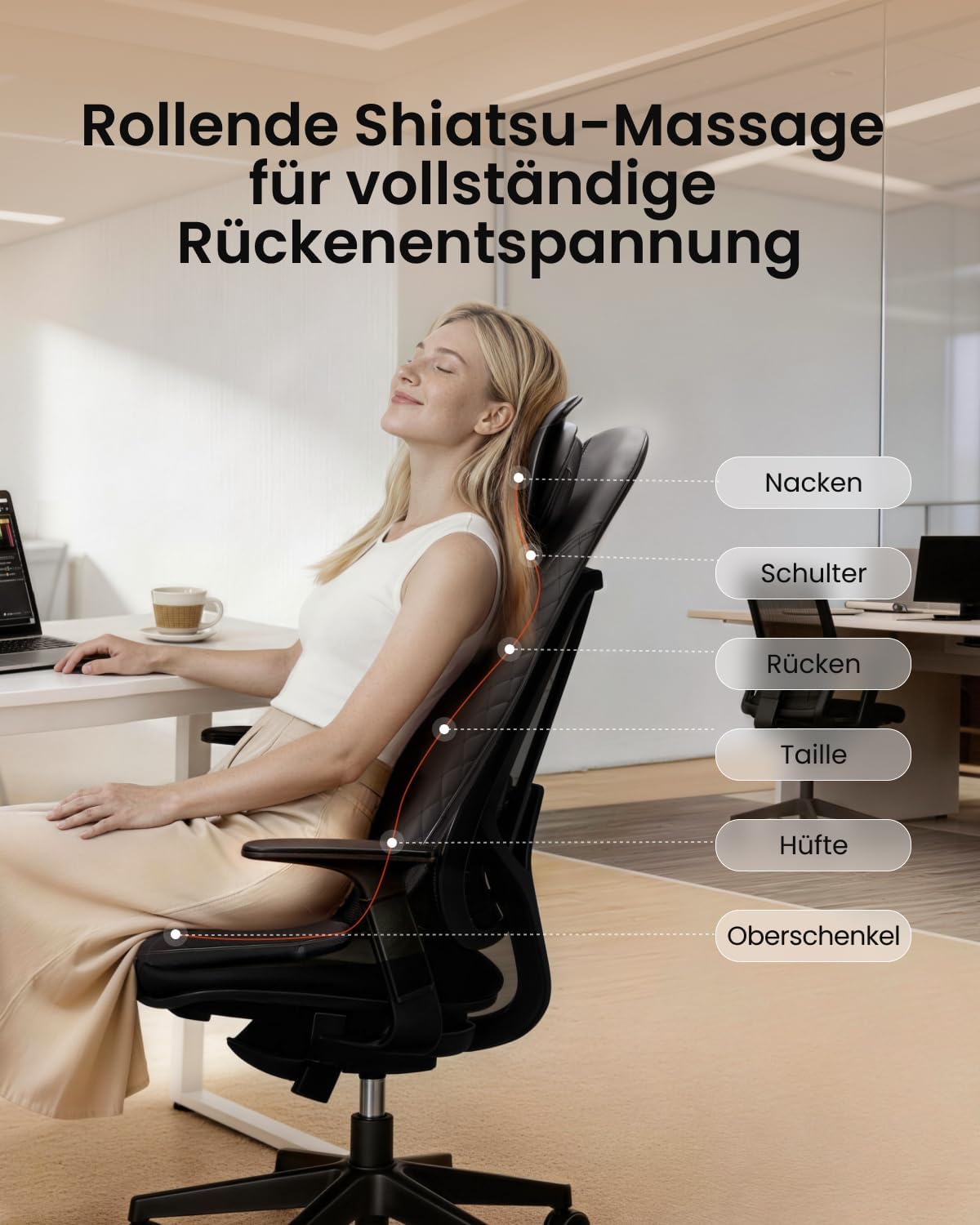 Renpho Back Massager, Massage Seat Cushion, Shiatsu Massager Back – Bild 2