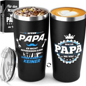 LILABIENE Thermal Mug Dad Car Mug Coffee Mug Coffee to Go Thermal Insulated Mug Gift for Father Father's Day Birthday Christmas 600 ml