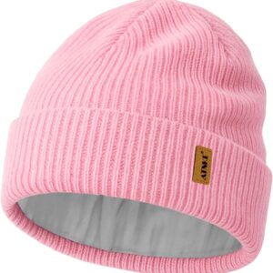 ATNKE Unisex Knitted Beanie Hat, Stretchy Thick Warm Fleece Lined Everyday Winter Soft with Cuffs Wooly Skull Hat Gifts for Men Dads and Women