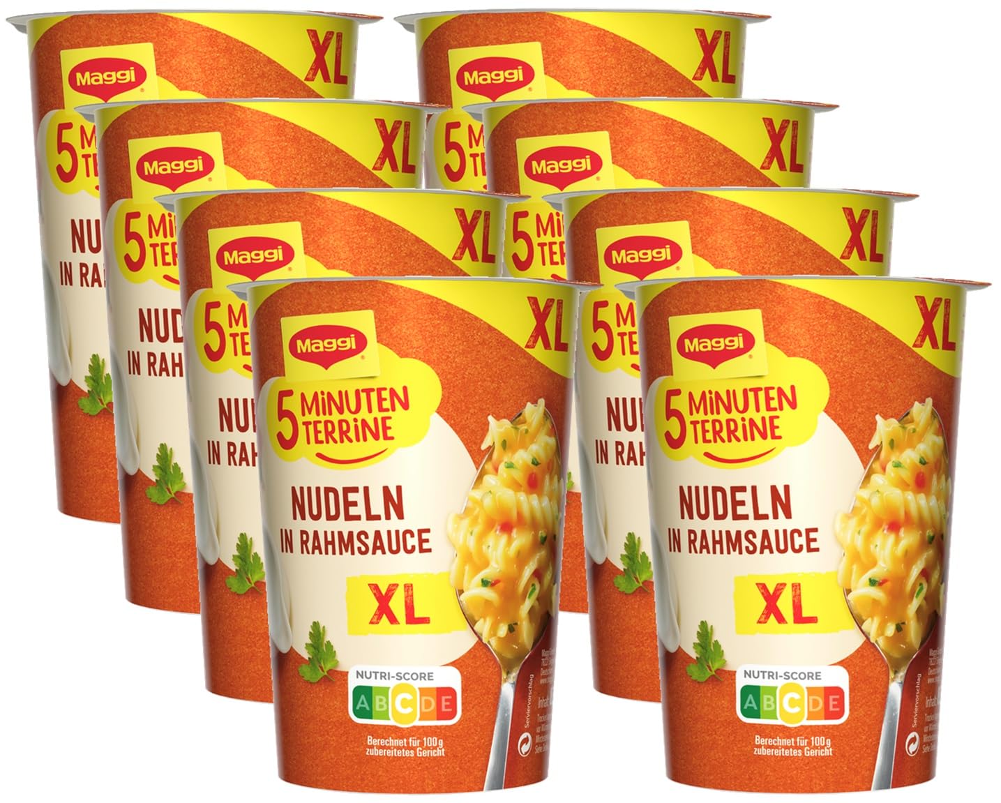 MAGGI 5 Minute Terrine XL Pasta in Cream Sauce, Pack of 8 (8 x 83 g)