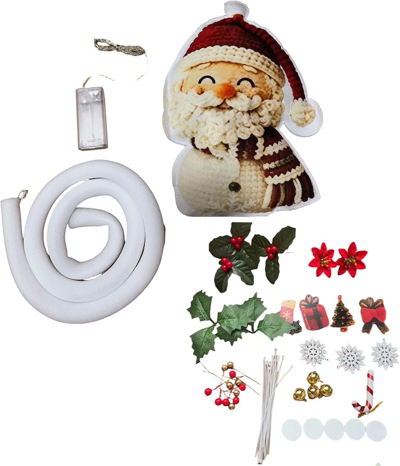 Christmas Decoration Door Hanger 2D Santa Claus with Flowers and Pine Cones – Bild 9