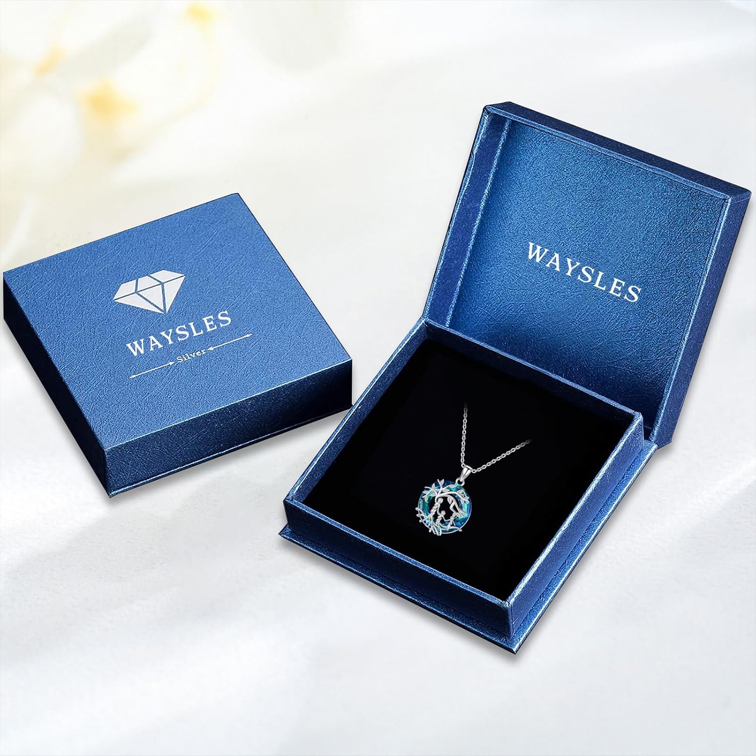 Women's Tree of Life Necklace 925 Sterling Silver Mother Children Daughter Son Tree of Life Family Heart Pendant Jewellery Gifts for Mum Girls – Bild 7