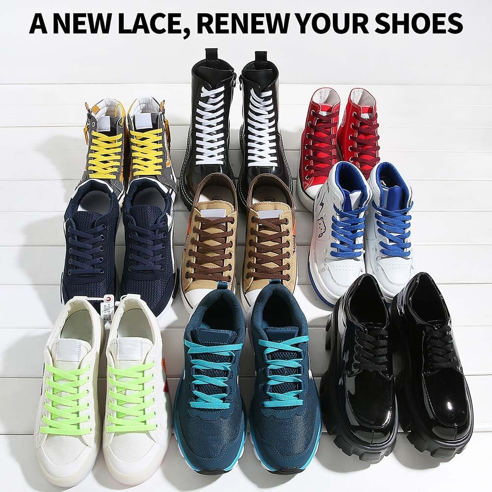 VSUDO Flat Trainer Shoelaces, 8 mm Wide, Replacement Shoelaces for Trainers, Running Shoes, Sports Shoes – Bild 5