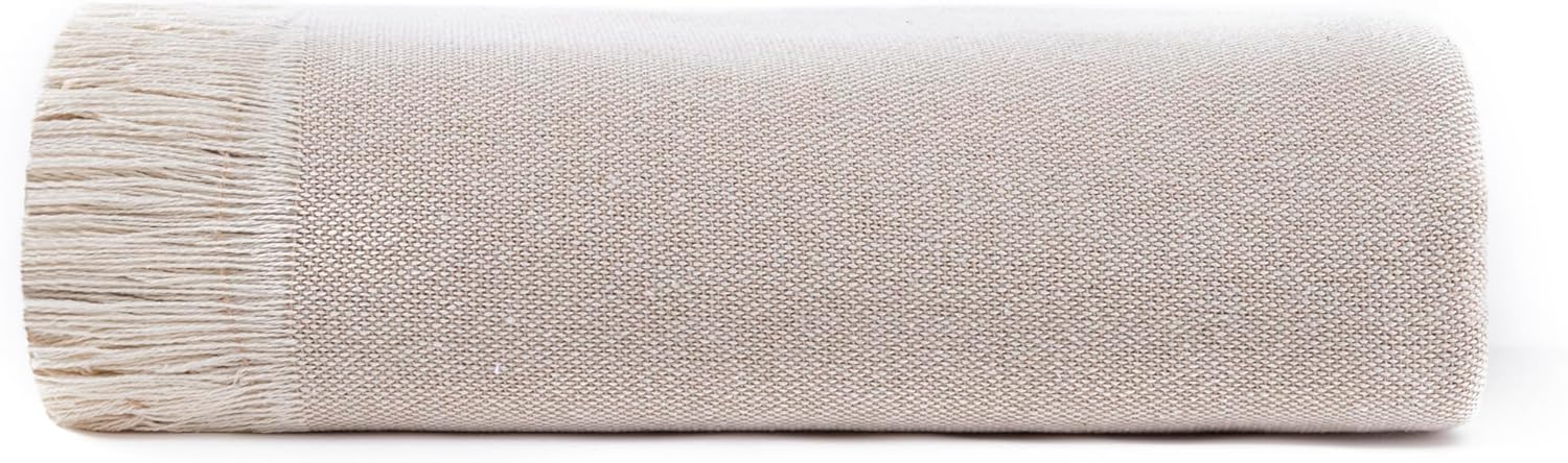 Todocama Multipurpose Bedspread Sofa Throw Throw for Bed Sofa Throw Jarapas Plain (125 x 180 cm, Sand Beige) – Bild 2