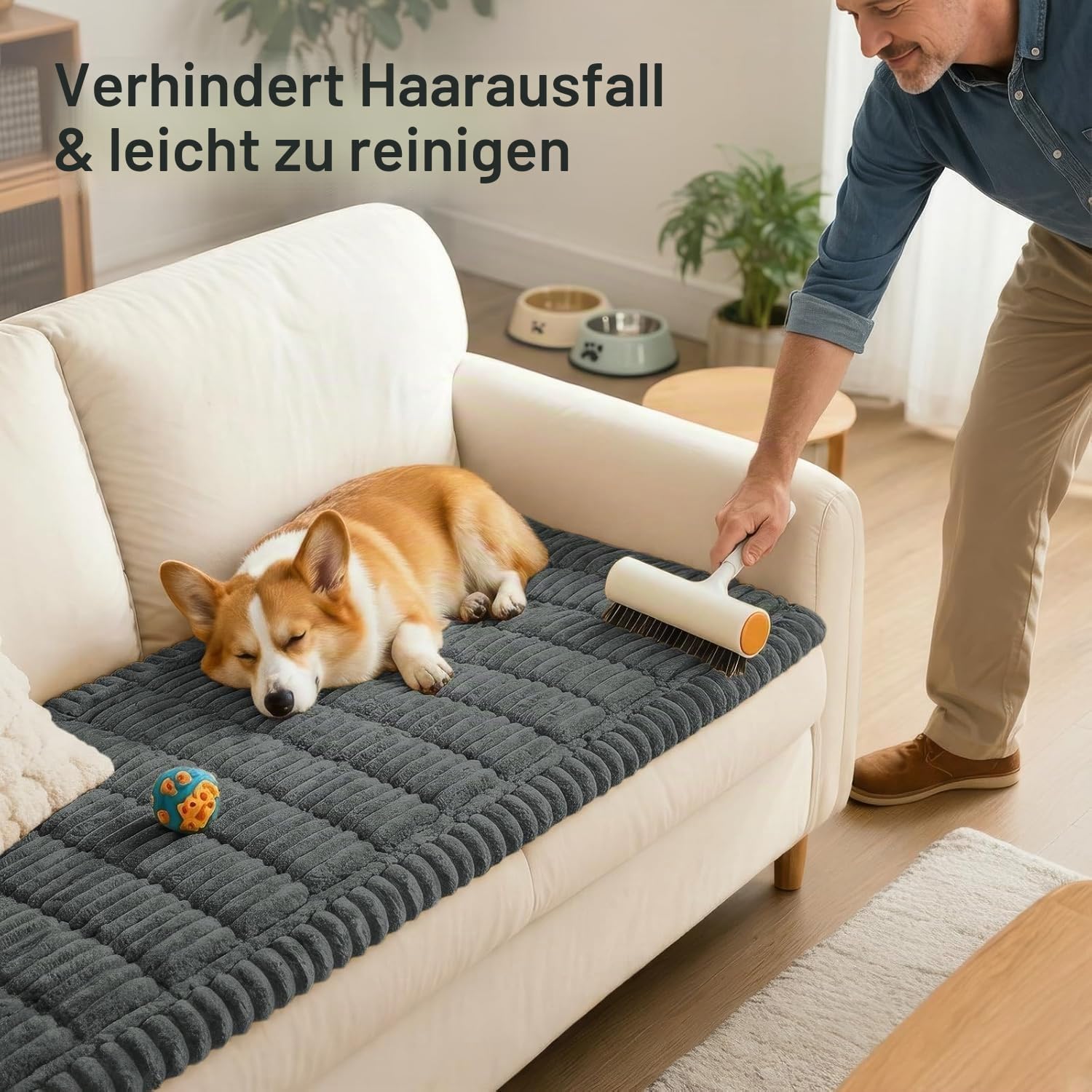 Homaxy Thick Soft Sofa Cover Dark Grey 70 x 180 cm – Bild 7