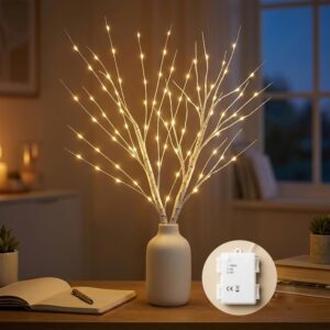 Pack of 2 Indoor Light Tree 132 LEDs Light Branches Battery with
