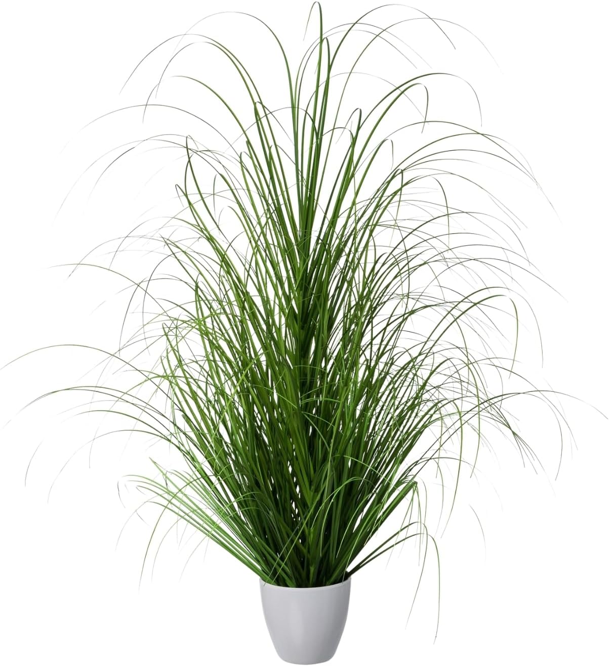 Large Artificial Grass Bush 90 cm in White Plastic Pot I Lifelike Decorative Grass in Pot White I Decorative Grass for Indoor I High-Quality Decorative Plant I Privacy Screen Decorative Artificial Plant