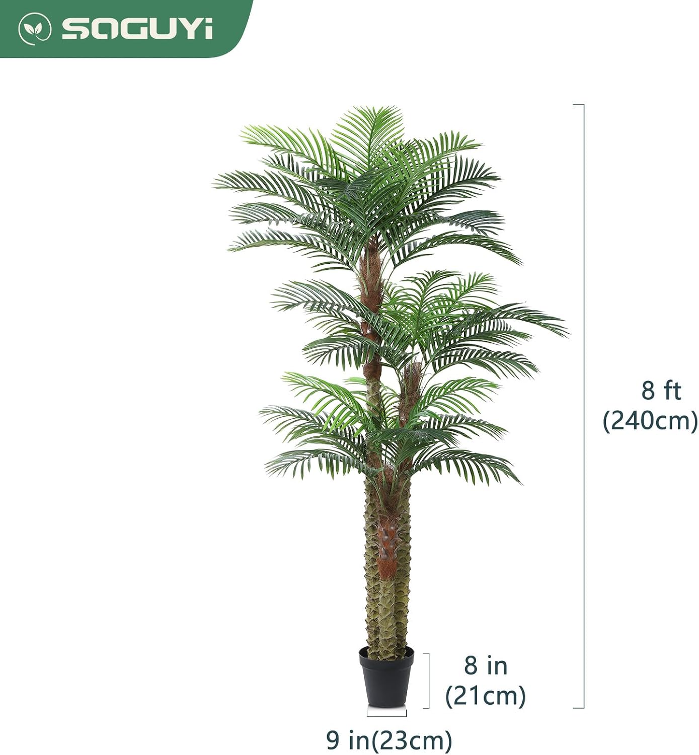 SOGUYI 240 cm Outdoor Artificial Palm Tree UV-Resistant Large Artificial Palm Tree – Bild 6