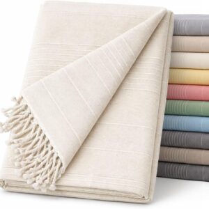 ECOMMERC3 Multipurpose Bedspread Size 130 x 180 cm Sofa Bed Multipurpose Bedspread Ecru Decorative Sofa Bed Sofa Throw Lightweight Elegant Ecru