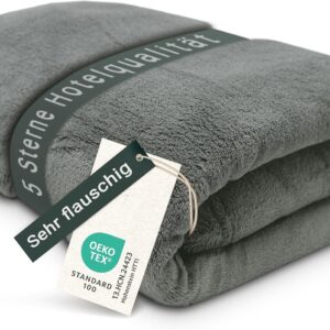 Zollner Fluffy Cuddle Blanket 150 x 200 cm – Super Cuddly and Warm Sofa Blanket – Washable at up to 95°C – Breathable Microfibre in Taupe – Hotel Linen Quality – Oeko Tex® Certified
