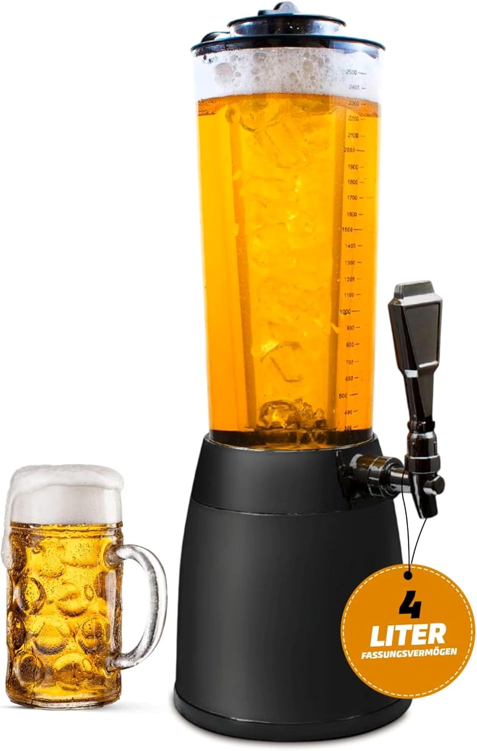 Kult Beer Column 4 Litres – Beer Tower Drinking Column with Tap – No Drips