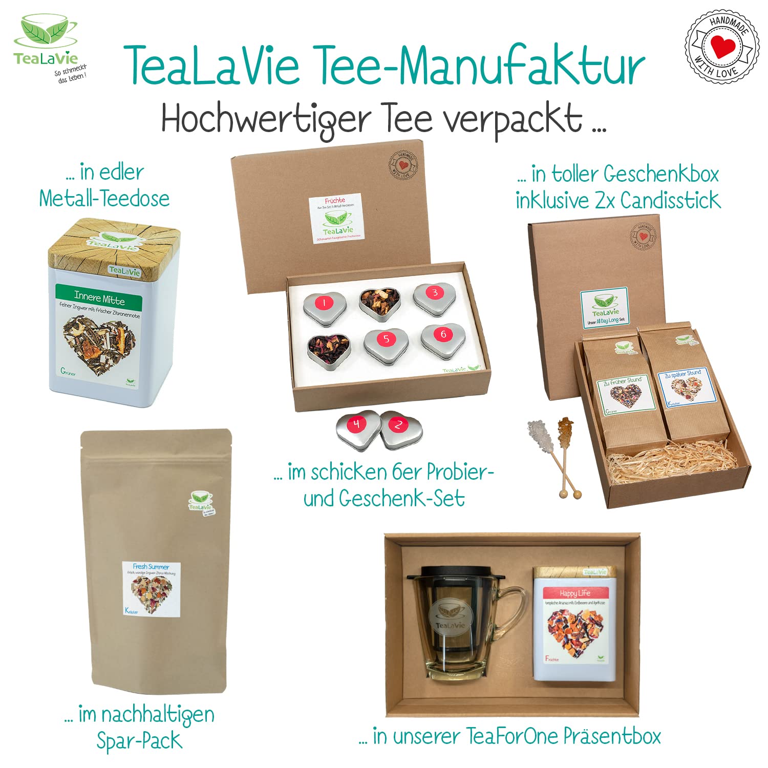 TEALAVIE Tea Gift Set - TeaForOne Smile A Day | Stylish Tea Glass with Permanent Filter and Exclusive Tea Canister - 100 g Fruit Tea - Tea for One Set - Always Fits 2026 – Bild 6