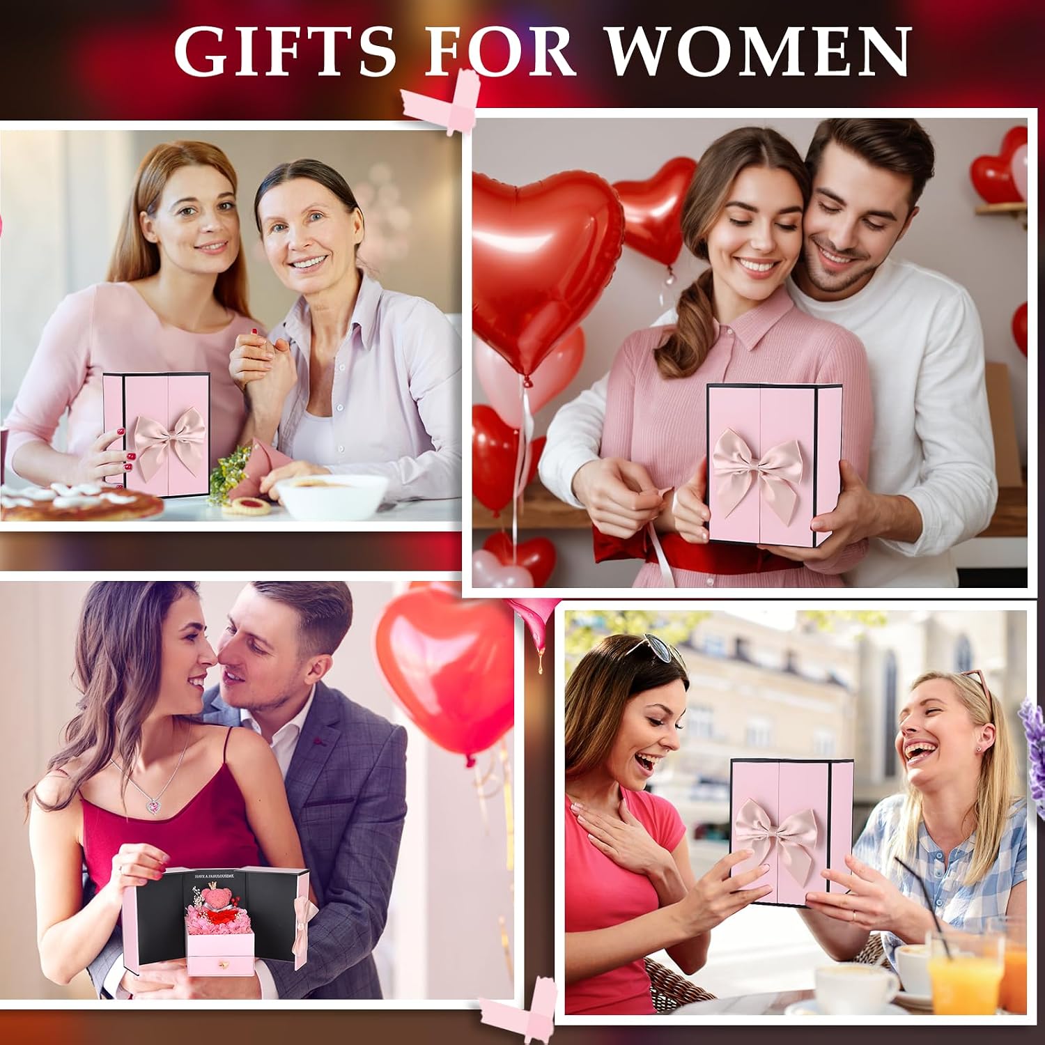 Rose Moss Bear Gifts for Mum, Real Eternal Rose Gift Box with Necklace, Preserved Rose Flower Box, Mother's Day Gift for Mum, Women, Wife, Girlfriend, Grandma, Valentine's Day, Anniversary, Christmas – Bild 7