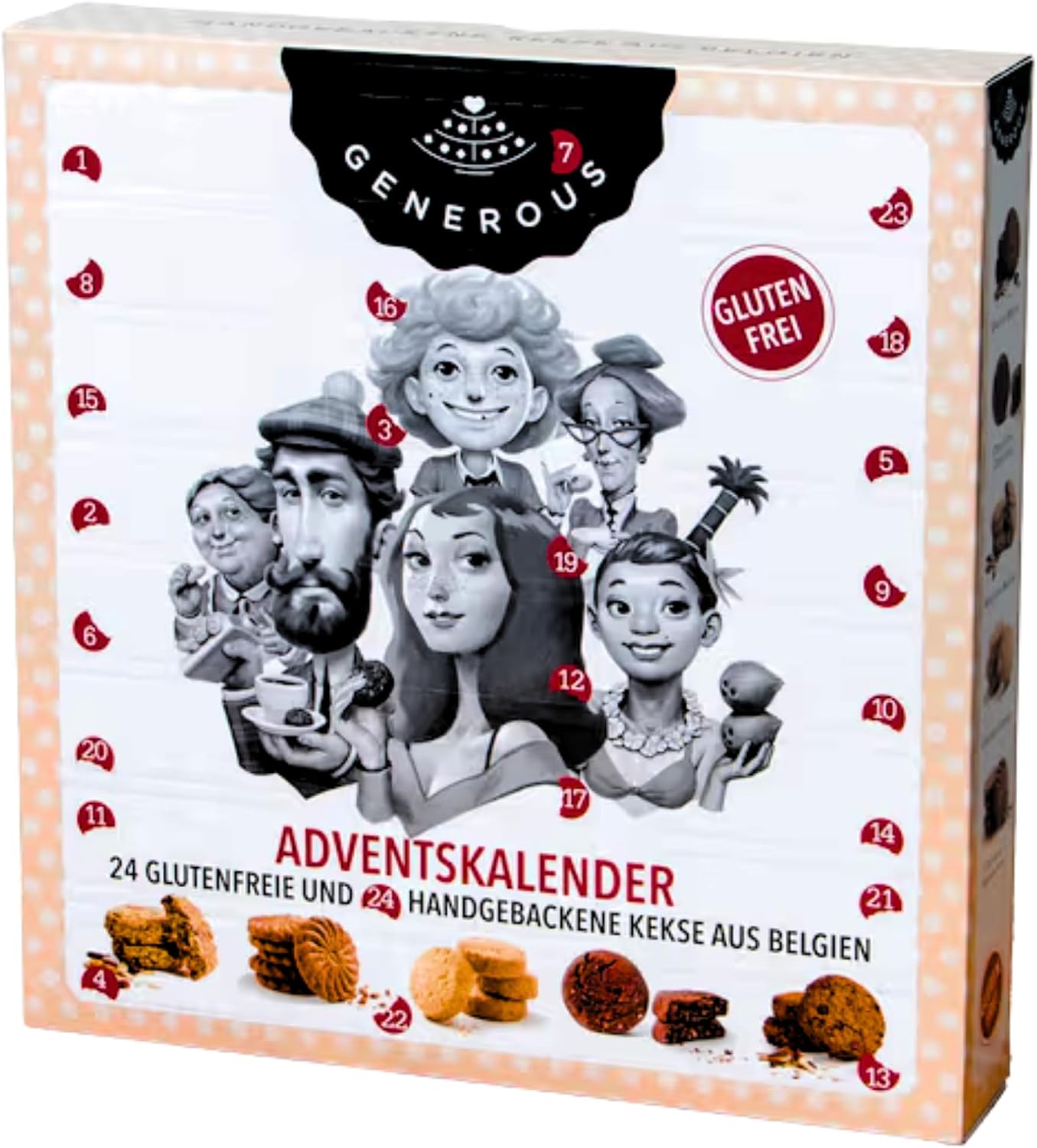 Generous Cookies Adventskalender glutenfrei, 24 Kekse zu Weihnachten