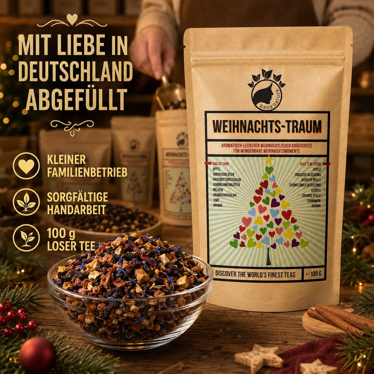 NanaNatura's Christmas Dream Tea 100 g | Christmas Tea with Cinnamon – Bild 8