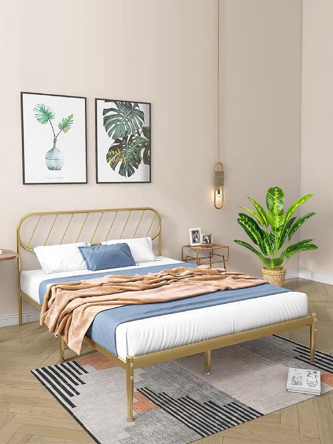 Artificial Plant Like Real Plastic Artificial Plants Large in Pot Artificial Palm Tree Fake Palm Tree Decoration Bathroom Living Room Bedroom Balcony Wedding Indoor Outdoor Decoration (80 cm Yellow Bird of Paradise) – Bild 5