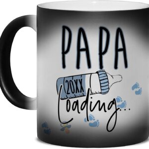 Magic Mug Babynews - Du wirst Papa 20xx Loading - Magic Mug, Colour Changing Mug - Gift Idea for Expecting Dads, Pregnancy Proclaiming, Baby, Pregnant I Personalised - 300 ml