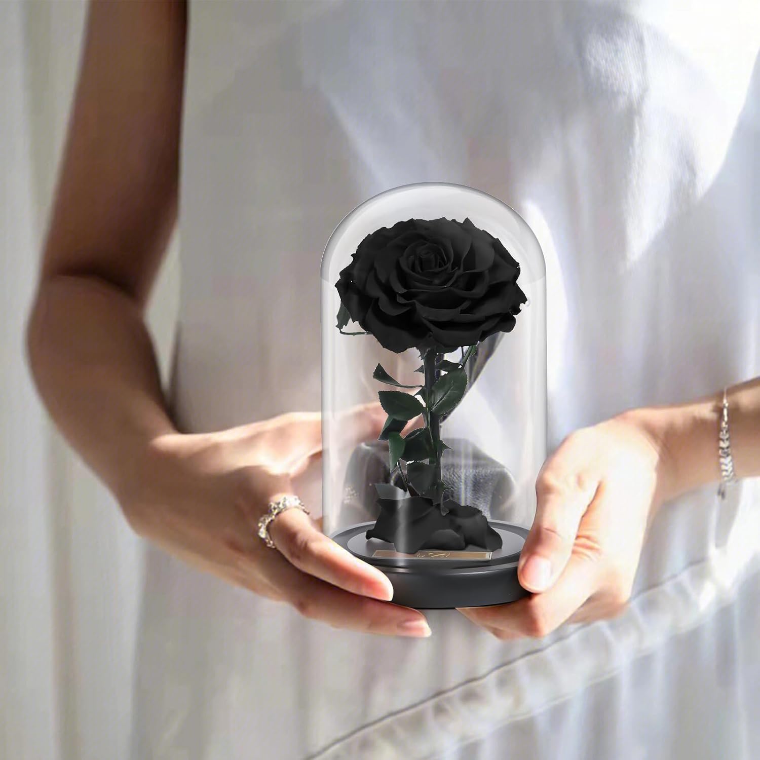 Lian Preserved Flower Real Rose in Glass Dome Gifts for Wife – Bild 7