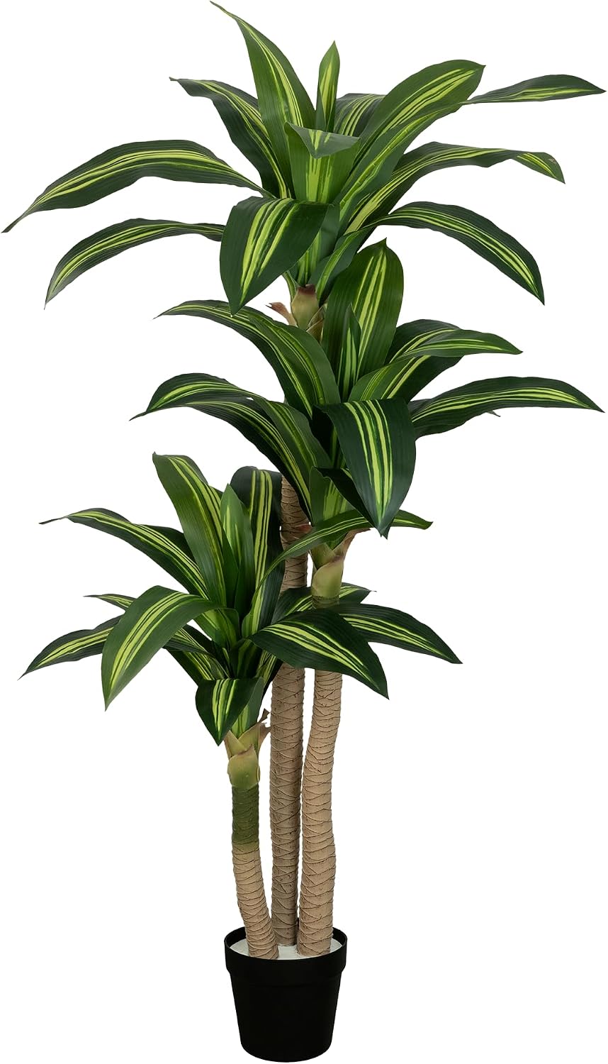 Vitalismo Artificial Dragon Tree Plants Artificial Plants Large Indoor Plants Fake Dracaena Plant for Living Room Bedroom Office Balcony Room Spring Decoration