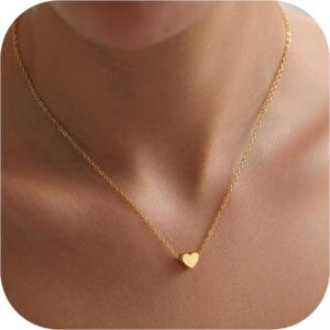 Turandoss Halskette Damen Gold, Klein Kette Herz Gold Damen Mädchen