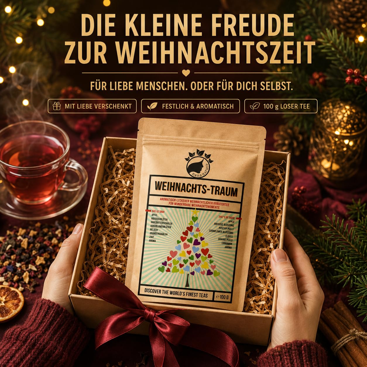 NanaNatura's Christmas Dream Tea 100 g | Christmas Tea with Cinnamon – Bild 3