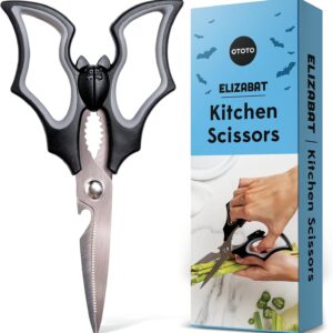 NEW!! Elizabat Kitchen Scissors by OTOTO – Cute Bat Kitchen Scissors Scissors Kitchen Utensils – Bats Halloween Gifts Cooking Scissors Kitchen Tools Scissors Scary Gifts