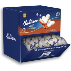 Bahlsen Apple Cinnamon Hearts - 1 Pack Counter Dispensers - Apple Cinnamon Pastry with White Glaze - Individually Wrapped (1 x 793 g)