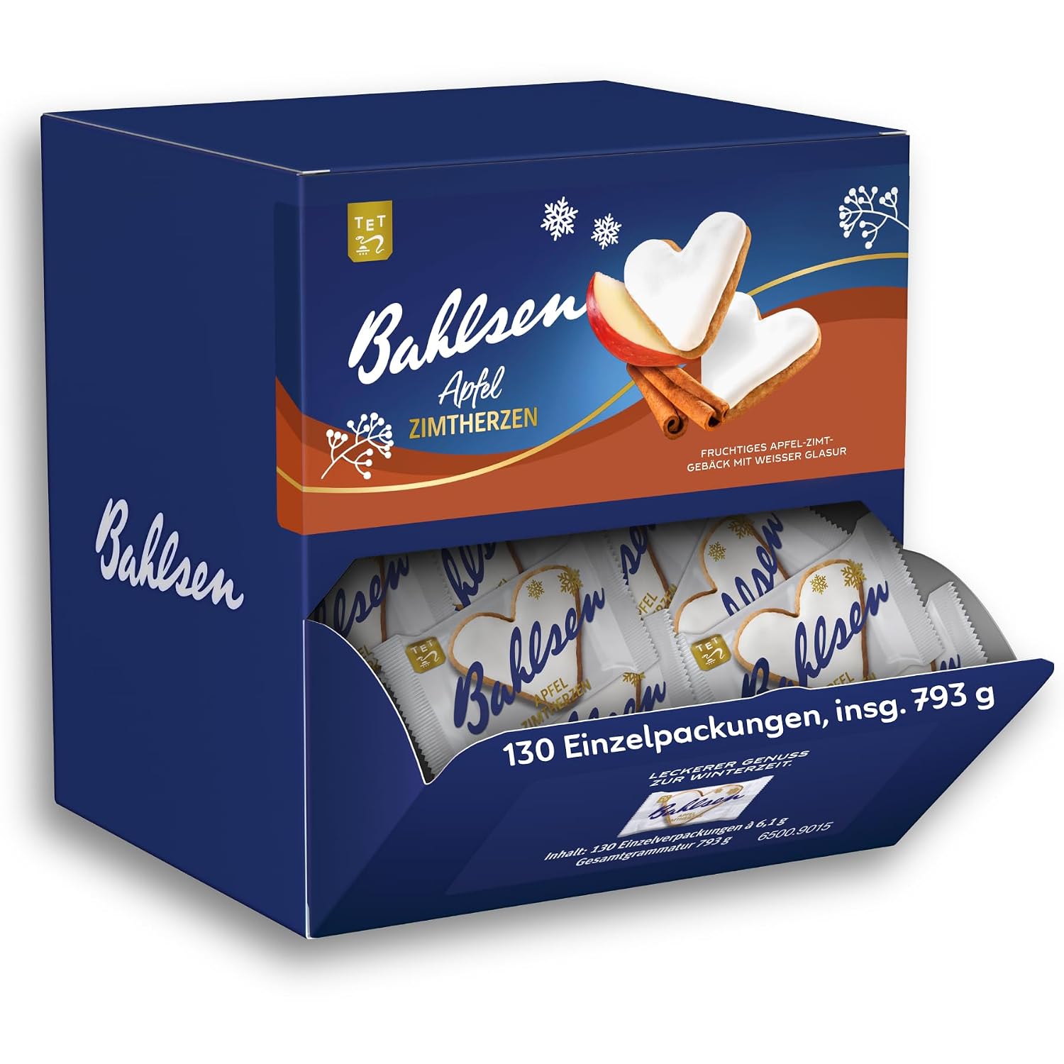 Bahlsen Apple Cinnamon Hearts - 1 Pack Counter Dispensers - Apple Cinnamon Pastry with White Glaze - Individually Wrapped (1 x 793 g)