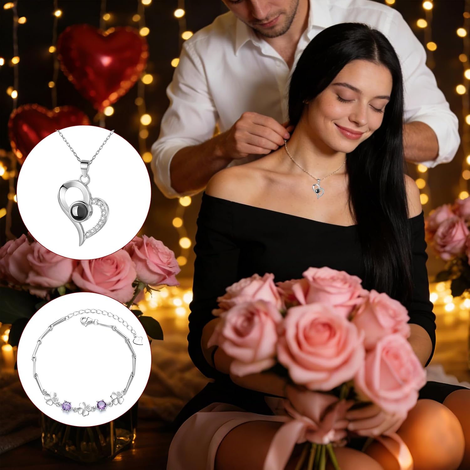 Eternal Rose for Women, Gift Box with Chain Bracelet Red Infinity Roses Birthday Gift Mother Wife Girlfriend Grandma – Bild 3
