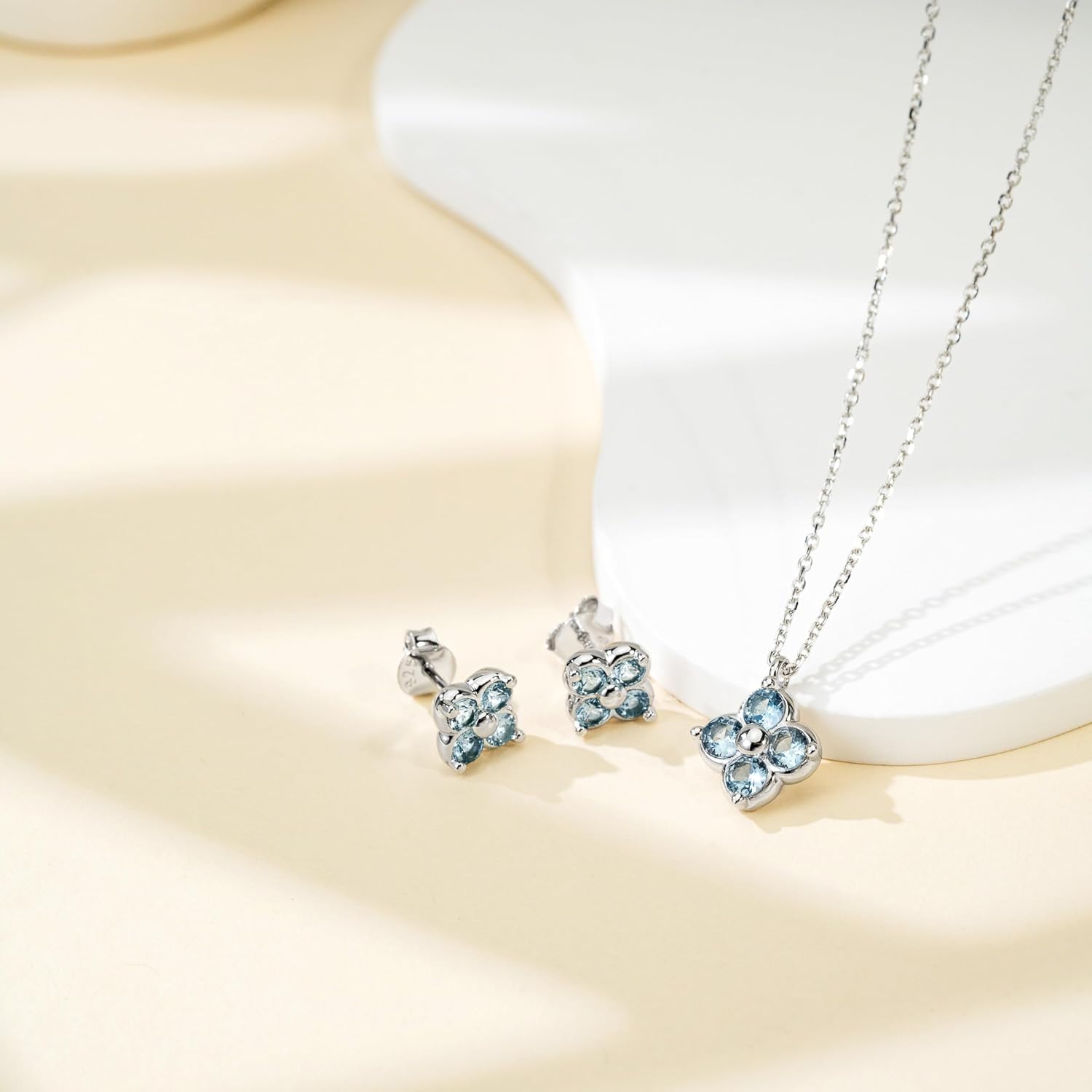 Women's Clover Birthstone Jewellery Set in 925 Sterling Silver – Bild 2