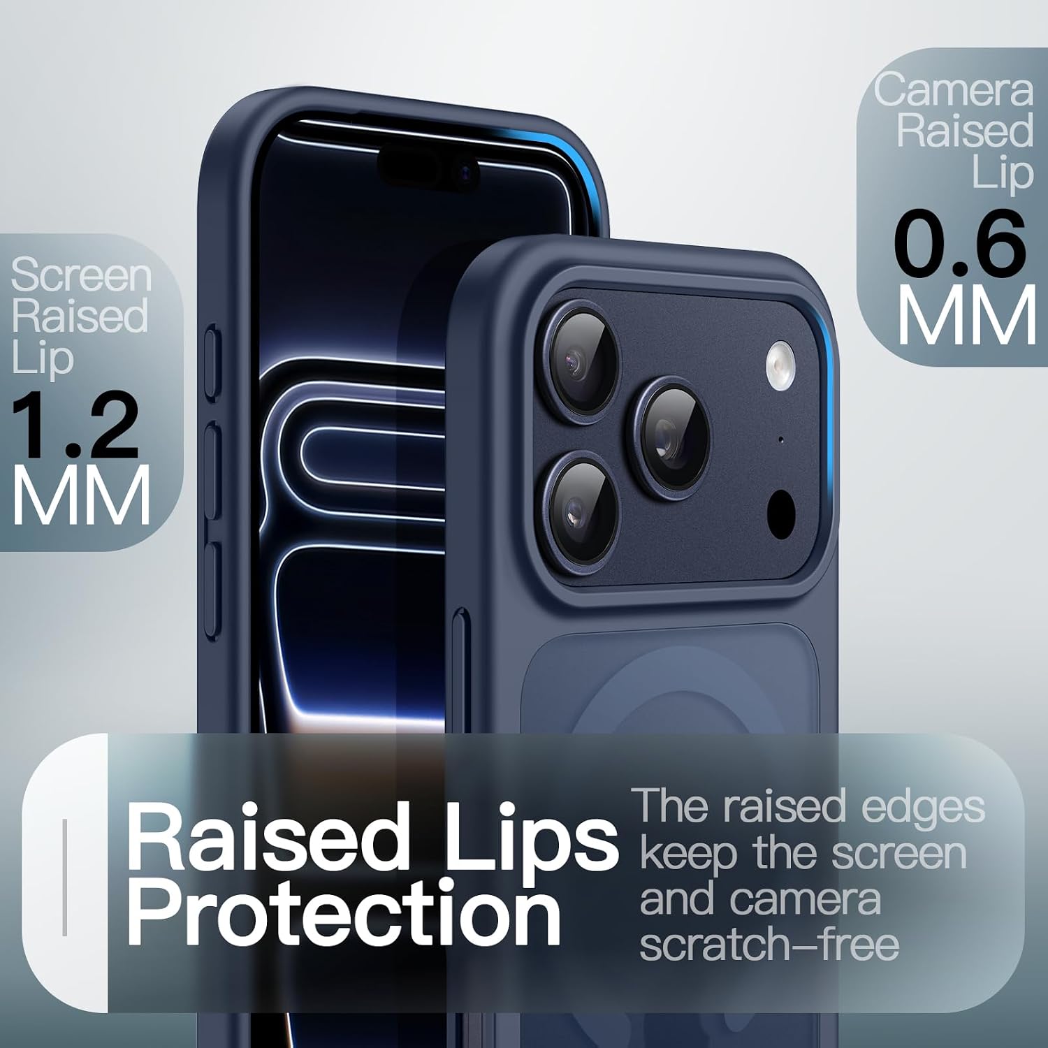 JETech Matte Magnetic Case for iPhone 17 Pro Max, Dark Blue – Bild 6