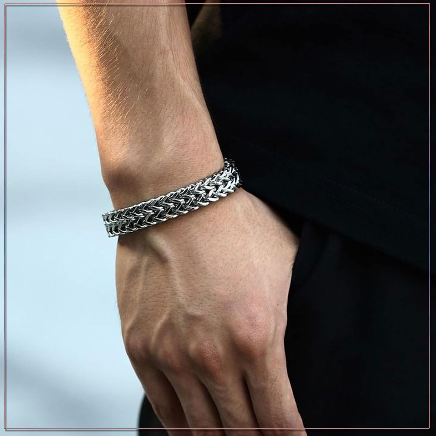 Gifts for Men Bracelet with Engraving Men's Gift for Dad Son Brother Uncle Man for Birthday Christmas Father's Day Valentine's Day – Bild 4