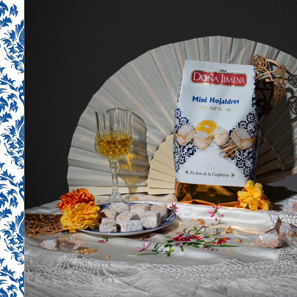 DOÑA JIMENA Premium Quality Puff Pastry Cookies with Icing Sugar, Typical Christmas Pastry, Handmade Recipe 400g – Bild 6