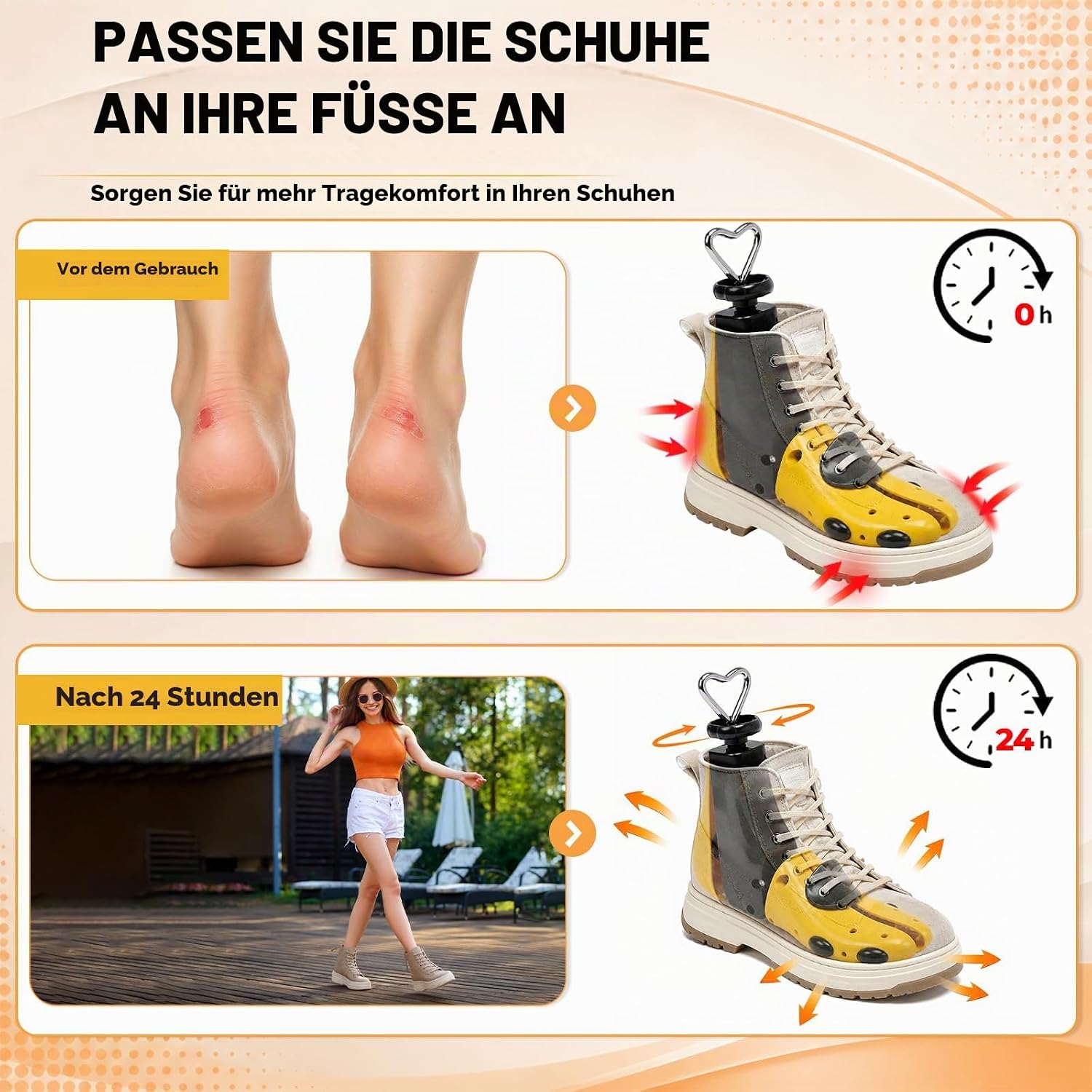 Shoe Stretcher Women's Men's Shoe Stretcher for Tight Shoes, 4-Way Shoe – Bild 4