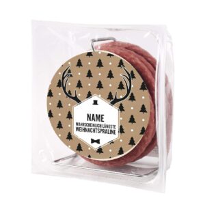 Herz & Heim® Salami Cable Reel - Longest Chocolate in the World - with Name Print in the Christmas Edition