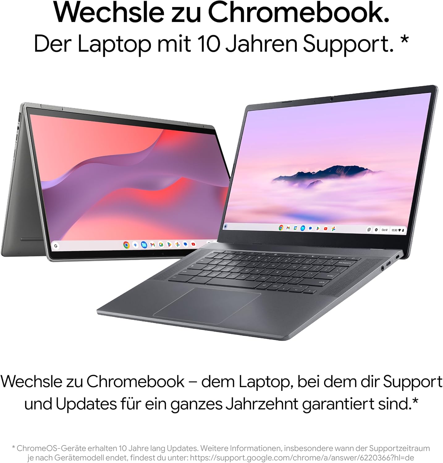 HP Chromebook x360 Laptop (14 Inch HD Touchscreen, Intel N100, Gemini, 4 GB RAM, 128 GB, ChromeOS, QWERTZ) - Silver – Bild 7