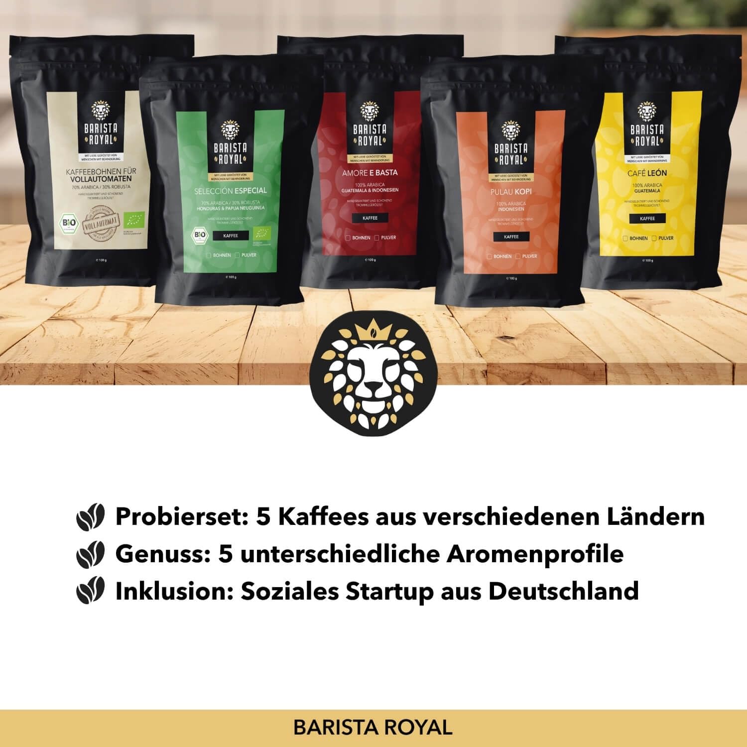Premium Coffee Beans Gift Set – 5 x 100 g Tasting Set Whole Beans – Coffee Gift Idea for Men & Women – Barista Specialty Coffee – Did I hear coffee? – Bild 6