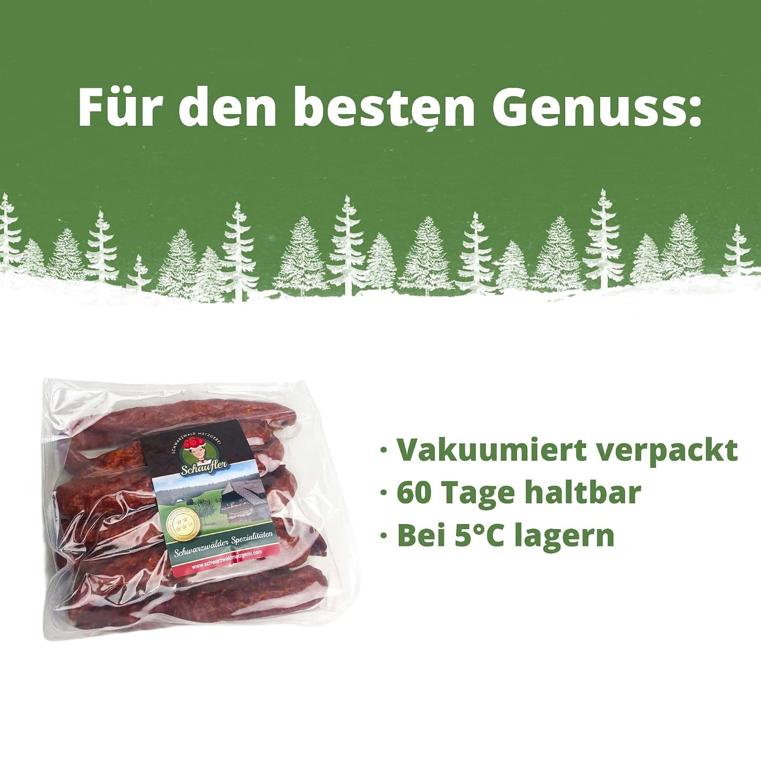 Black Forest Butcher Shop - Farmer's Sausages from Black Forest Tradition - 10 Pairs of Sausages with Hearty Smoky Aroma - Black Forest Specialty for Sausage Lovers – Bild 3