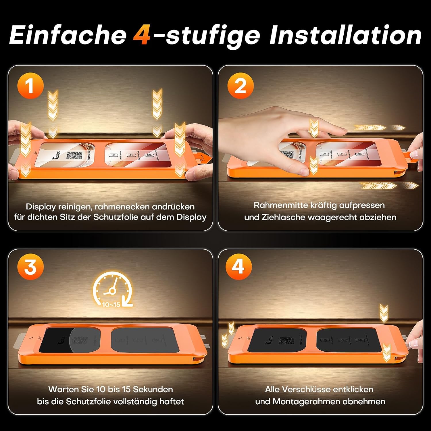 Tocol for iPhone 17 Pro for tempered glass 6.3 inches, easy to install – Bild 8