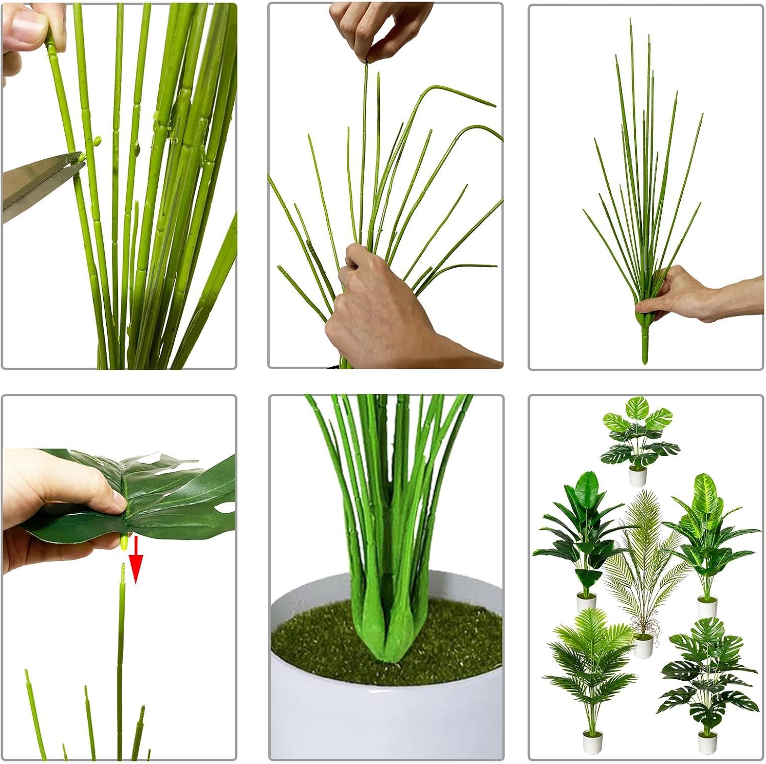 Artificial Plant in Pot Silk Flowers Green Artificial Plants Large Fake Silk Plant Indoor Plant Plastic Plant Office Plant Decoration Living Room Balcony Garden (80 cm High Palm Tree) – Bild 7