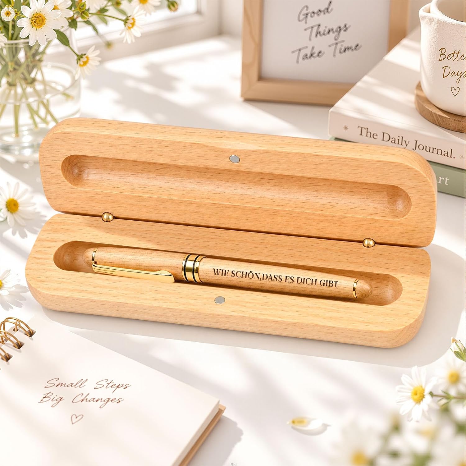 Giftota Geschenke für Männer Frauen - Tintenroller Holz mit Geschenkbox - Geburtstagsgeschenk für Sie Ihn - Dankeschön Geschenk für Beste Freundin - Geschenkideen für Familie Mama Oma Freund Kollegen – Bild 5