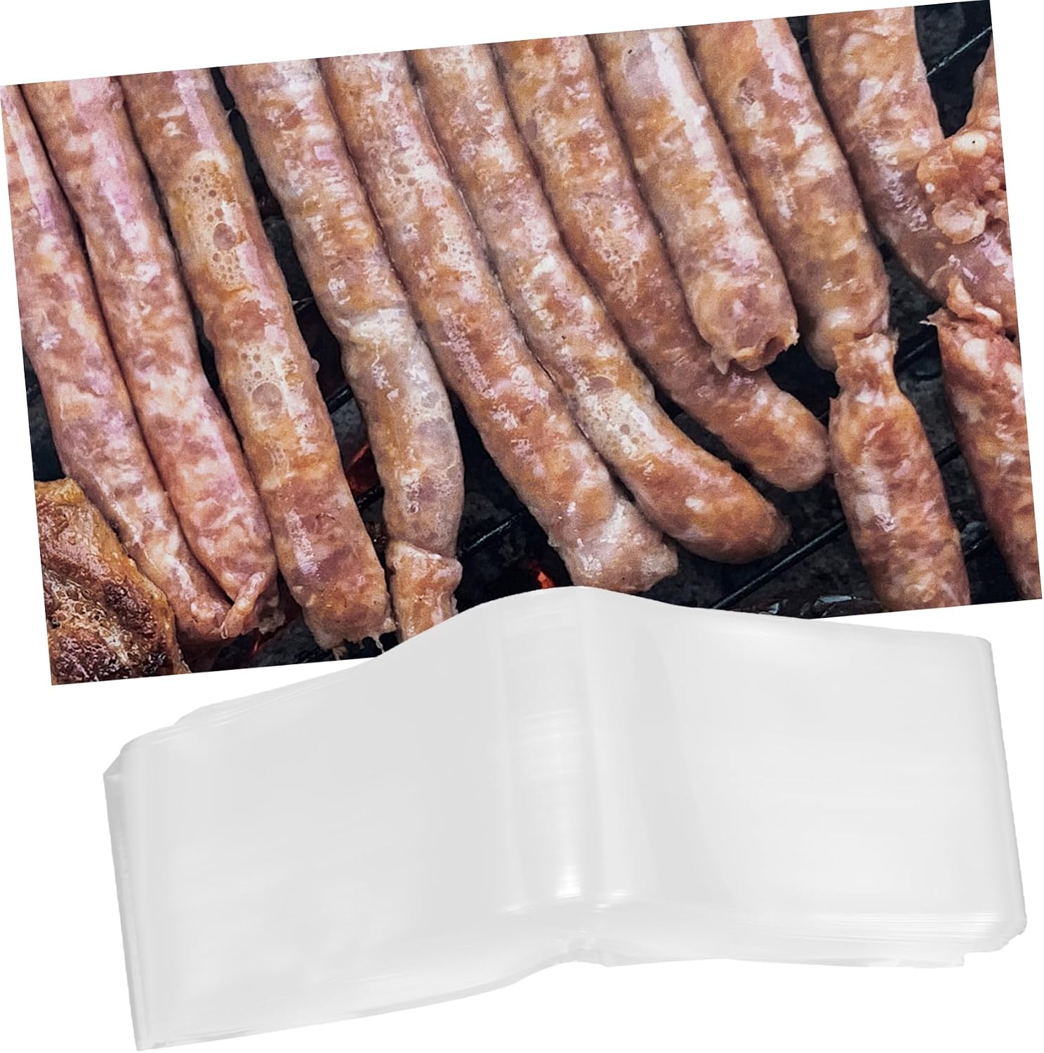 Cabilock Homemade Sausage Casing, Natural Sausage Casings, 50 mm, Flat Diameter, White Edible Sausage Casing, 10 m, for Ham / Banana Sausages – Bild 7