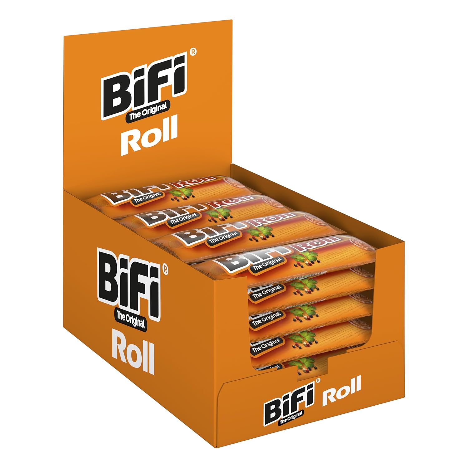BiFi Roll - Pack of 24 (24 x 40 g) - Salami Snack in a Loose Dough - Original Sausage Snack To Go - for On the go, in the Office or Sports - with Pepper, Coriander and Garlic
