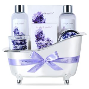 BODY & EARTH Wellness Set für Frauen – 7tlg Lavendel Duft Geschenke