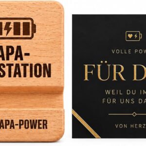 Papa Geschenk - Handy Tablet Ständer Holz